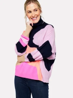 Outlet Abstract Roll Neck In Basics And Tees|Sweaters