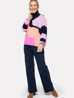 Outlet Abstract Roll Neck In Basics And Tees|Sweaters