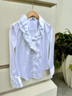 Clearance Amara Ruffle Long Sleeve Blouse In Blouses
