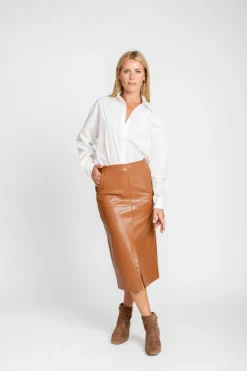 Outlet Ava Vegan Leather Pencil Skirt In Skirts