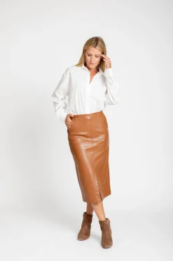 Outlet Ava Vegan Leather Pencil Skirt In Skirts