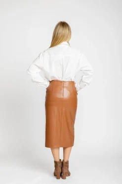 Outlet Ava Vegan Leather Pencil Skirt In Skirts