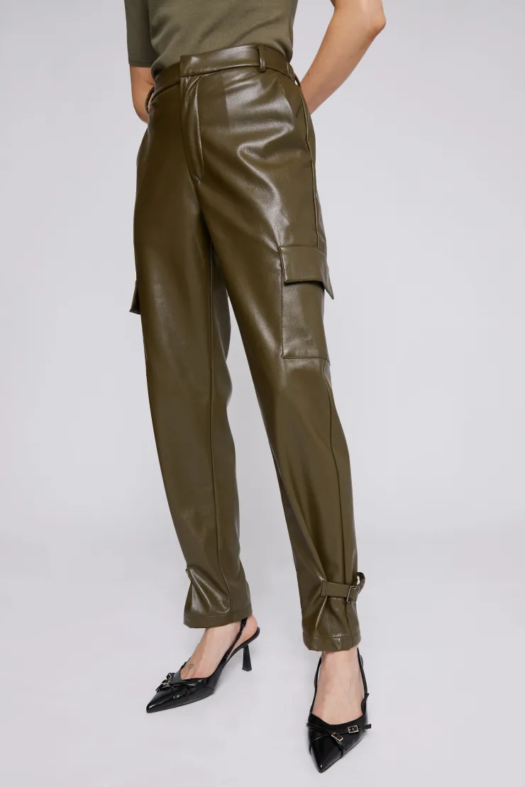 Best Bella Vegan Leather Cargo Joggers In Pants|Shop All Matching Sets