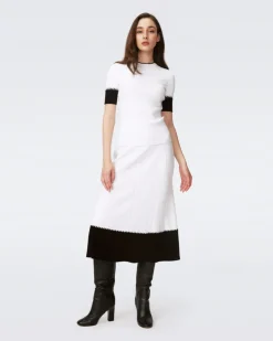 New Benedetta Midi Skirt In Black And Ivory Sweaters|Skirts