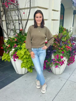 Sale Blouson Sleeve Crew Sweater In Sweaters