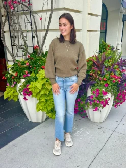 Sale Blouson Sleeve Crew Sweater In Sweaters