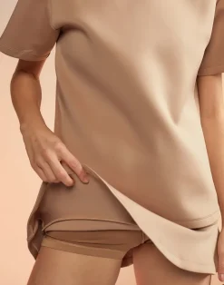 Outlet Bonded Mini Skirt In Tan Skirts
