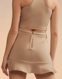 Outlet Bonded Mini Skirt In Tan Skirts