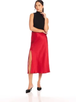 Fashion Brielle Midi Skirt In Cherry Red Skirts|Shop All Matching Sets