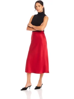 Fashion Brielle Midi Skirt In Cherry Red Skirts|Shop All Matching Sets