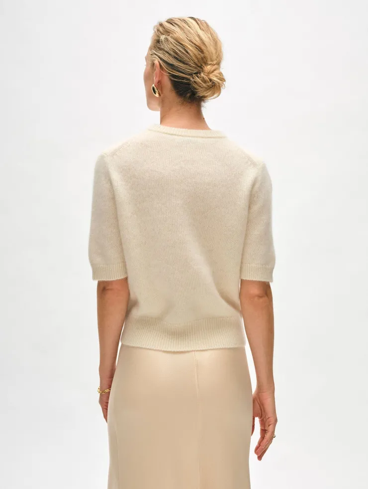 Sale Brushed Cashmere Tee In Sweaters