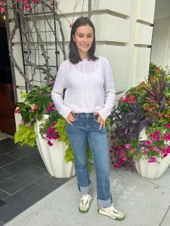 Sale Cable Crew Sweater In Sweaters