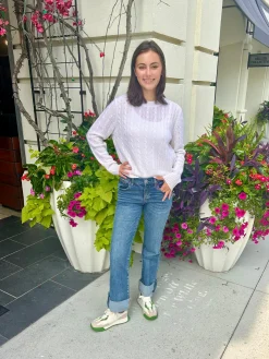 Sale Cable Crew Sweater In Sweaters