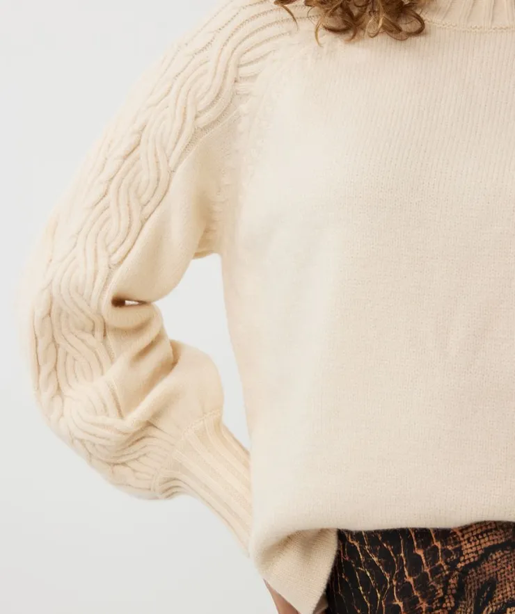 New Cable Sleeve Sweater In Sweaters