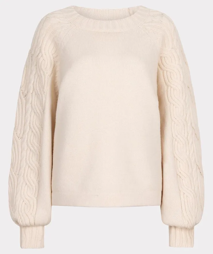 New Cable Sleeve Sweater In Sweaters