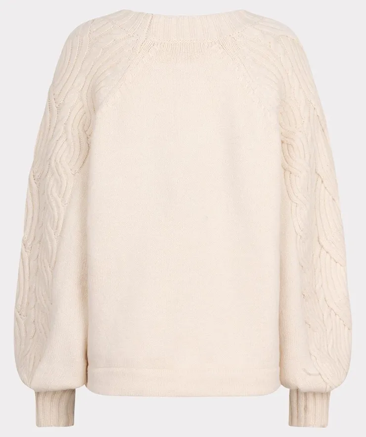 New Cable Sleeve Sweater In Sweaters
