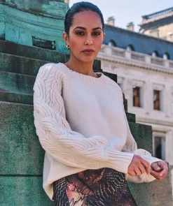 New Cable Sleeve Sweater In Sweaters