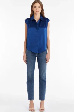 Hot Calvin Silk Top In Blouses