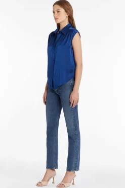 Hot Calvin Silk Top In Blouses