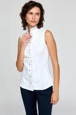 Sale Camisa Olvera Blouse In Blanco Blouses