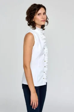 Sale Camisa Olvera Blouse In Blanco Blouses