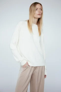 Discount Cashmere Braided Crew Sweater In Sweaters