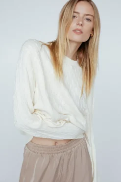 Discount Cashmere Braided Crew Sweater In Sweaters