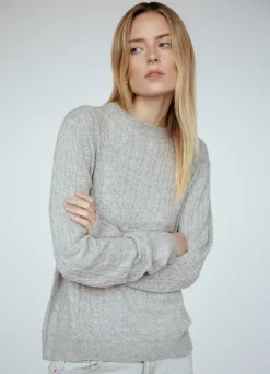 Online Cashmere Braided Crew Sweater In Sweaters