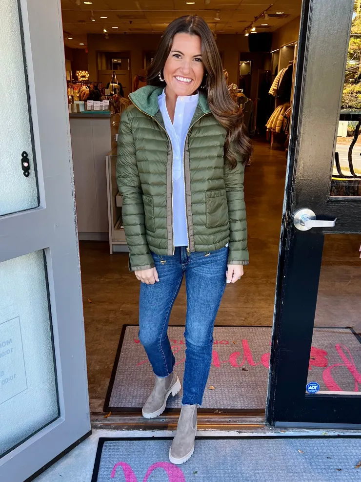 Hot Cashmere Collar Puffer Jacket In All Outerwear