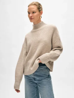 Fashion Cashmere Turtleneck Waffle Sweater In Sweaters