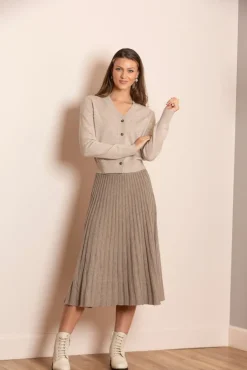 Clearance Catherine Merino Wool Pleated Knit Skirt In Sweaters|Skirts