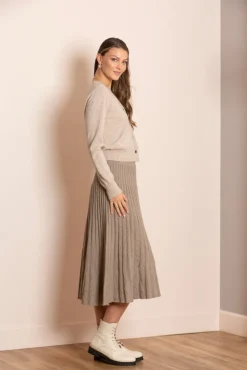Clearance Catherine Merino Wool Pleated Knit Skirt In Sweaters|Skirts
