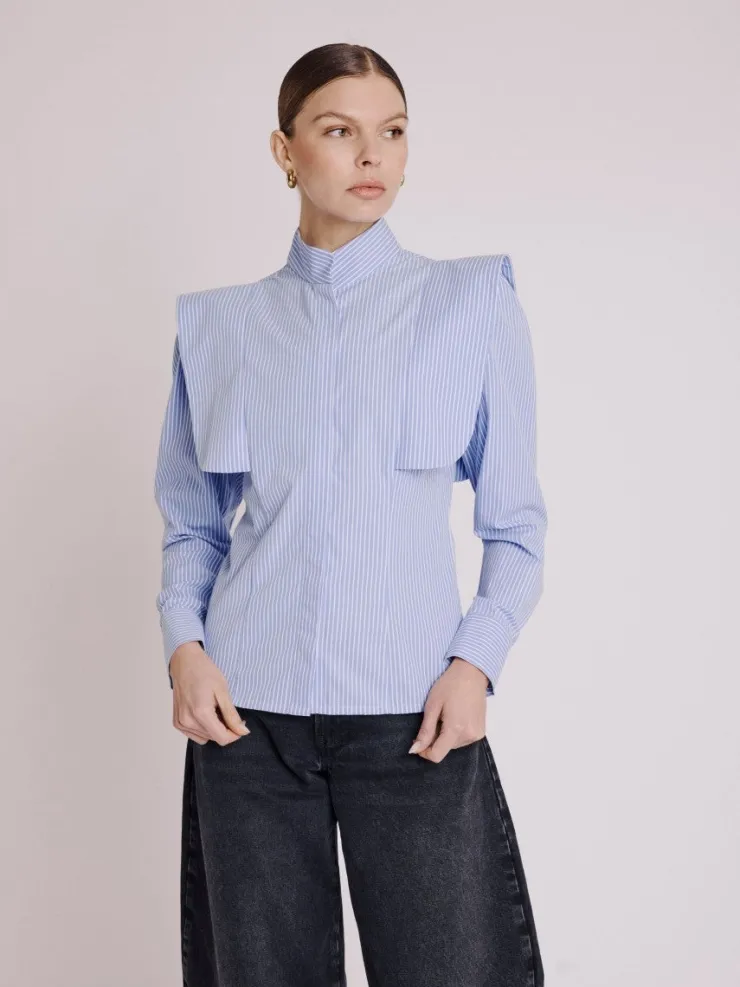 Hot Celes Hidden Button Shirt In Blouses