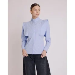 Hot Celes Hidden Button Shirt In Blouses