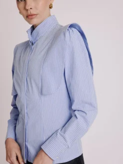 Hot Celes Hidden Button Shirt In Blouses