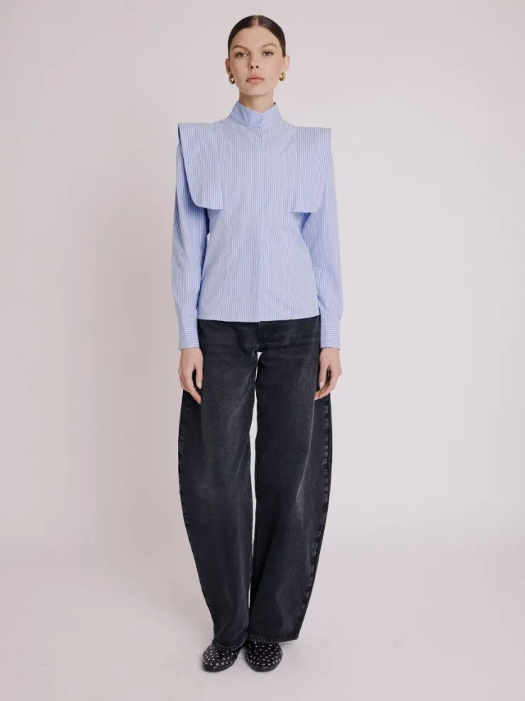 Hot Celes Hidden Button Shirt In Blouses