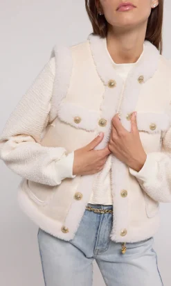 Clearance Chad Vegan Suede Shearling Vest In All Outerwear