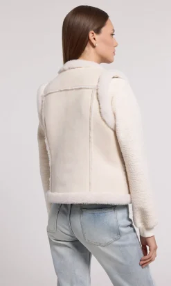 Clearance Chad Vegan Suede Shearling Vest In All Outerwear
