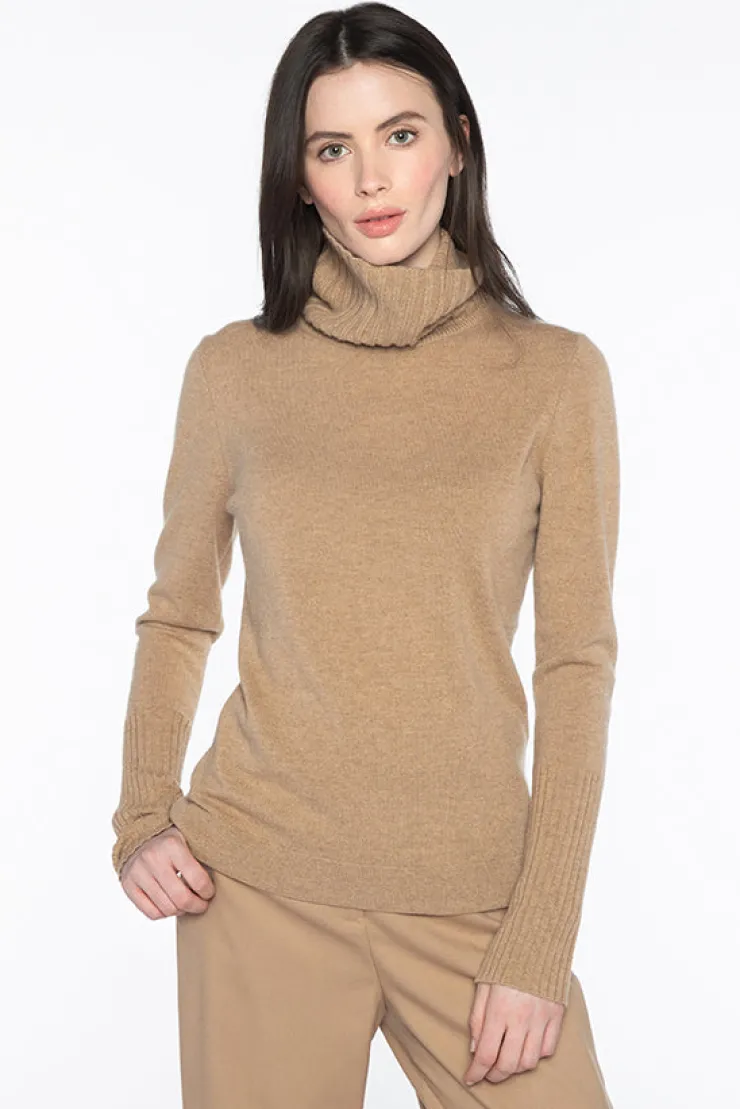 Outlet Chunky Trim T-Neck Sweater In Sweaters