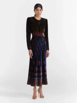 Clearance Claudia Velvet Midi Dress In Special Occasion Dresses