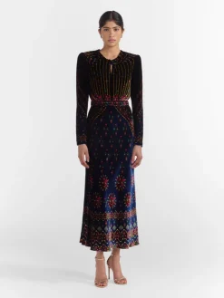 Clearance Claudia Velvet Midi Dress In Special Occasion Dresses