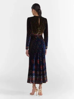 Clearance Claudia Velvet Midi Dress In Special Occasion Dresses