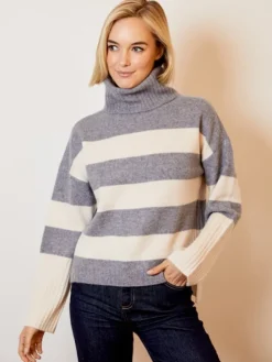 Best Color Block Turtleneck In Sweaters