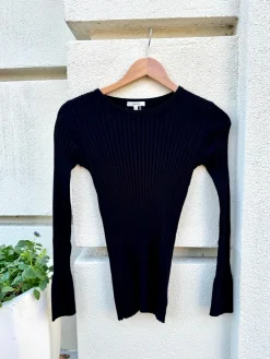 Discount Cotton Cashmere Crew Neck Knit Top In Sweaters