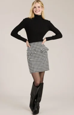 Hot Cotton Cashmere Ribbed Turtleneck Top In Sweaters