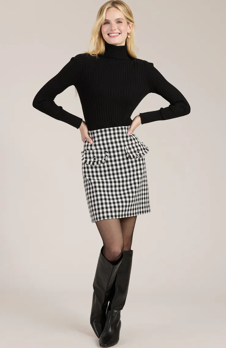 Hot Cotton Cashmere Ribbed Turtleneck Top In Sweaters