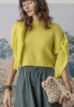 Hot Cropped Cable Sweater In Sweaters