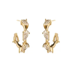 Best Crystal Hoops Gift Set In Gold Earrings