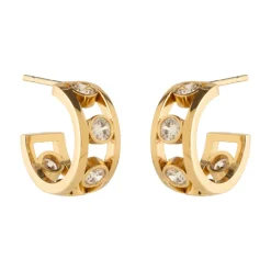 Best Crystal Hoops Gift Set In Gold Earrings