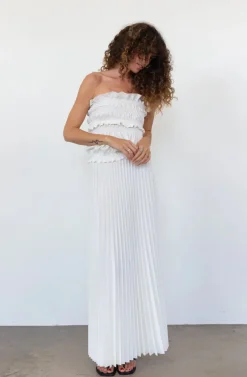 Hot Deluxe Denim Skirt In White Denim|Skirts